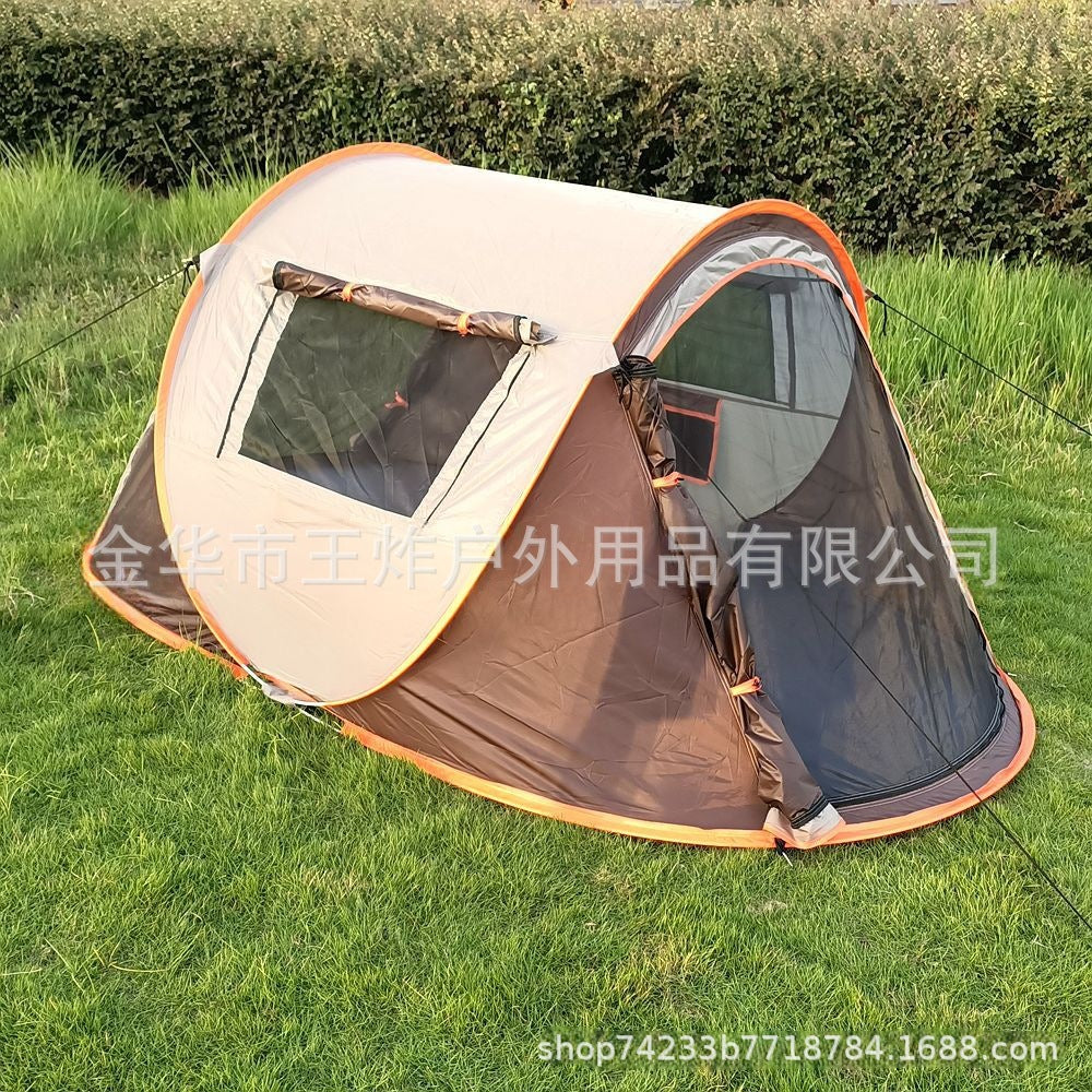 Outdoor Fully Automatic Camping Tent Sun Protection Portable Hand Throw Beach Tent5-8Military Green Boat-Shaped Tent