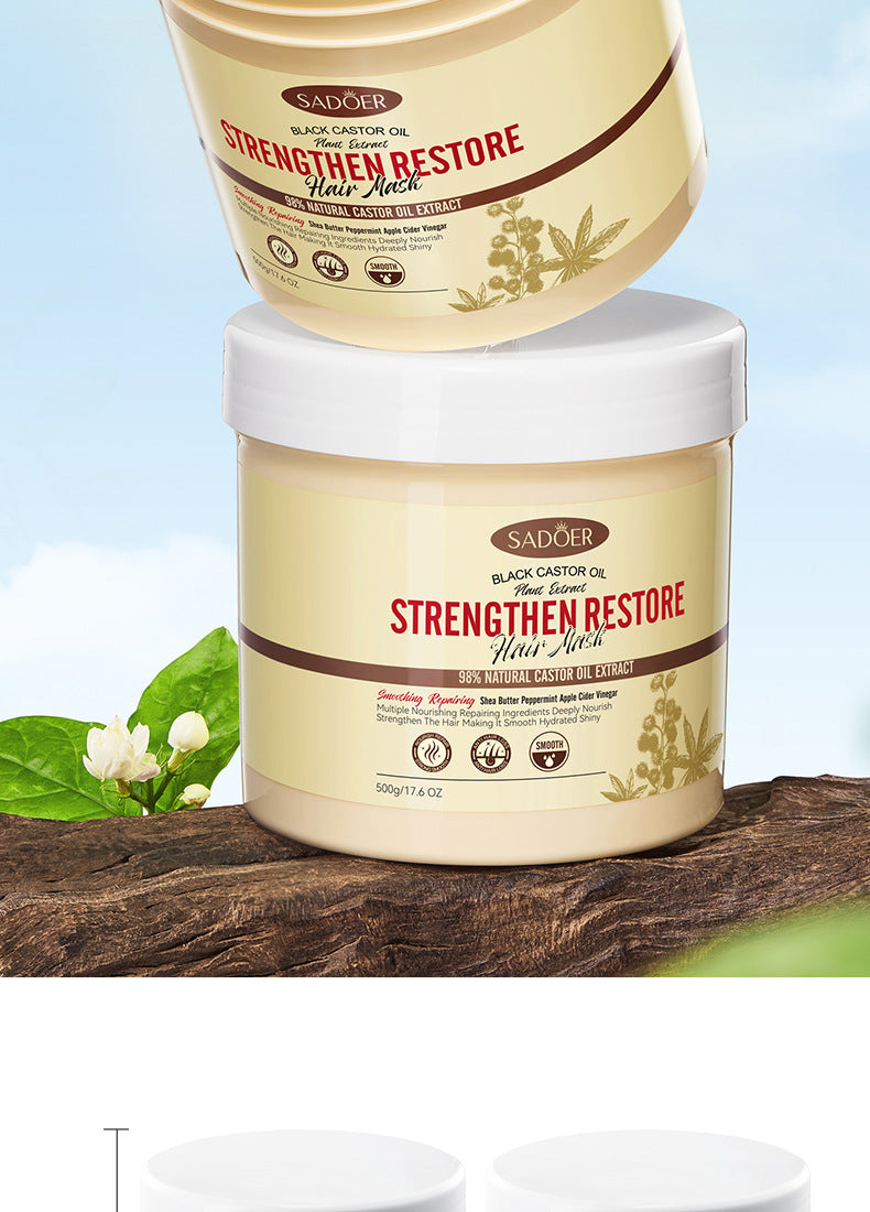Black Castor Oil Hair Mask500gSADOER Nourishing, Smooth and Fluffy Conditioner Cross-Border Wholesale