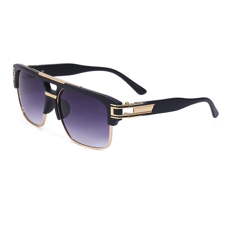 Glasses for Men Driving Special European and American Large Frame Sunglasses Men's High-end Sense Retro Trend Sunscreen Sunshade Full Frame Sunglasses
