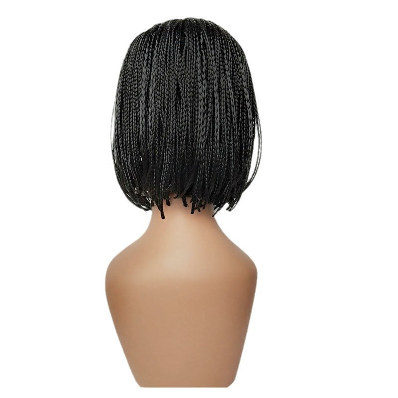 New European and American Style Small Braided Wig Women's Small Curly Synthetic Hair Cap African Dreadlocks Popular Short Hair Wholesale