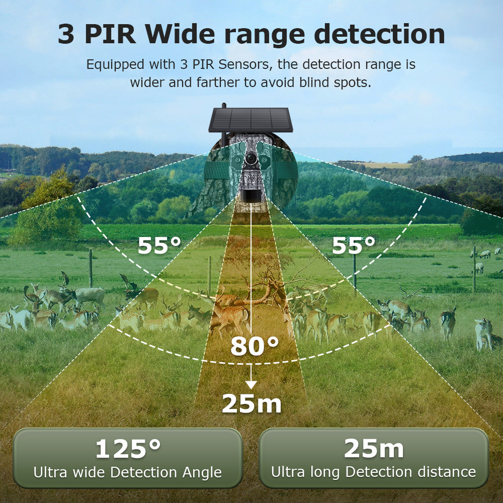 Camouflage Outdoor Forest Solar4G Camera GPS Positioning Outdoor Detection Night Vision Animal Detection Camera
