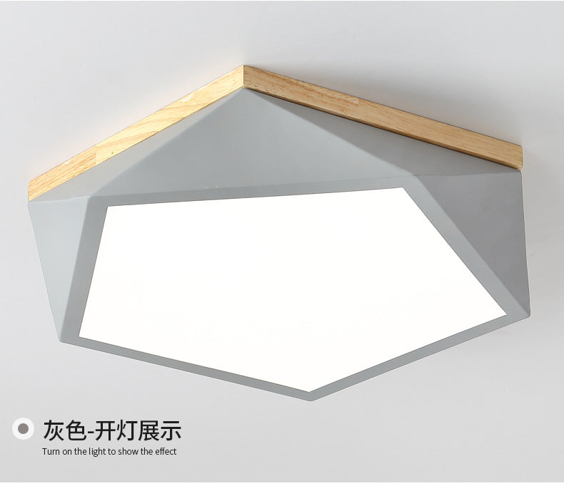 Creative Geometric Ceiling Light led Bedroom Lamp Nordic Creative Boys Girls Children's Room Lamp Iron Art Living Room Lamp