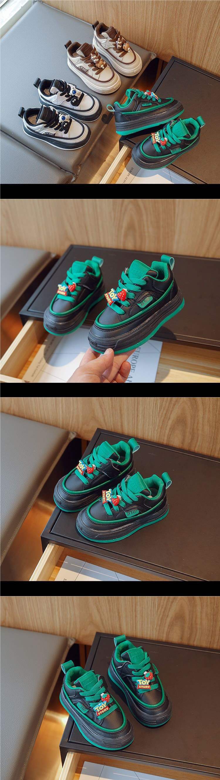 2025Autumn Unisex Stylish Casual Cute Big Kids Sneakers High Top Versatile Non-Slip Shoes