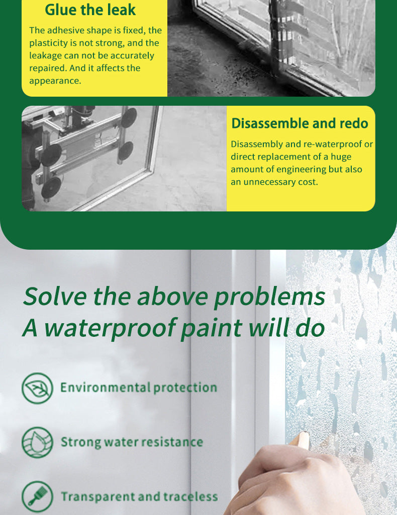 Transparent Waterproof Glue for Bathroom Leak Repair, No Tile Breaking, Floor Waterproof Coating, Waterproof Glue
