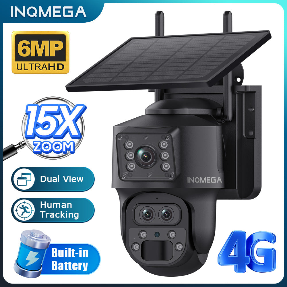 New Product4G Solar Camera Dual Lens Screen Gun Ball Trinocular152x Zoom Outdoor HD