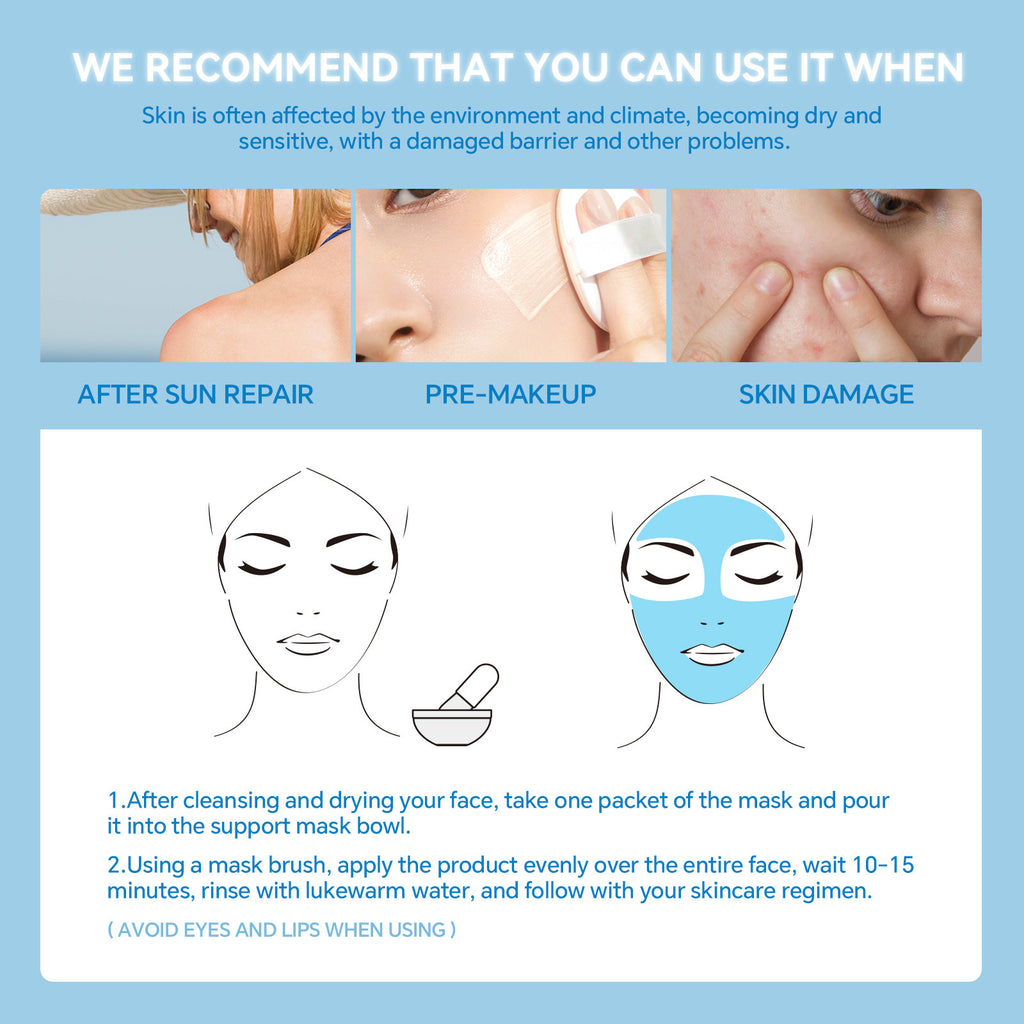 Hydrating and Soothing B5Facial Mask Hydrating Moisturizing Brightening Dullness Emergency Repair Soothing Sensitive Skin Mask Set