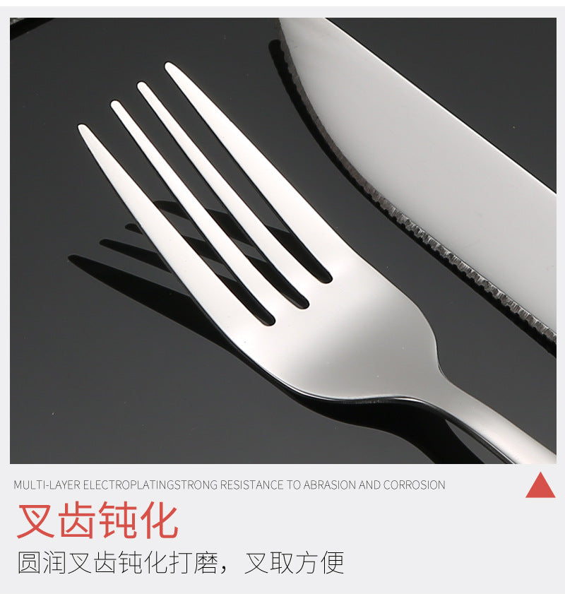 410Stainless Steel Cutlery Restaurant Creative Hepburn Style Ceramic Handle Knife Fork Spoon Tea Spoon Set Western Steak Knife Fork