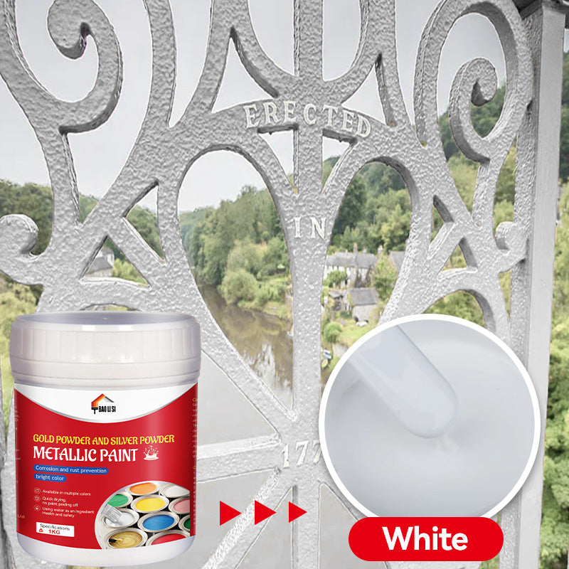 Gold and Silver Latex Paint baolisi Iron Art Steel Color Steel Tile Renovation Coating Anti-Rust Industrial Metal Paint