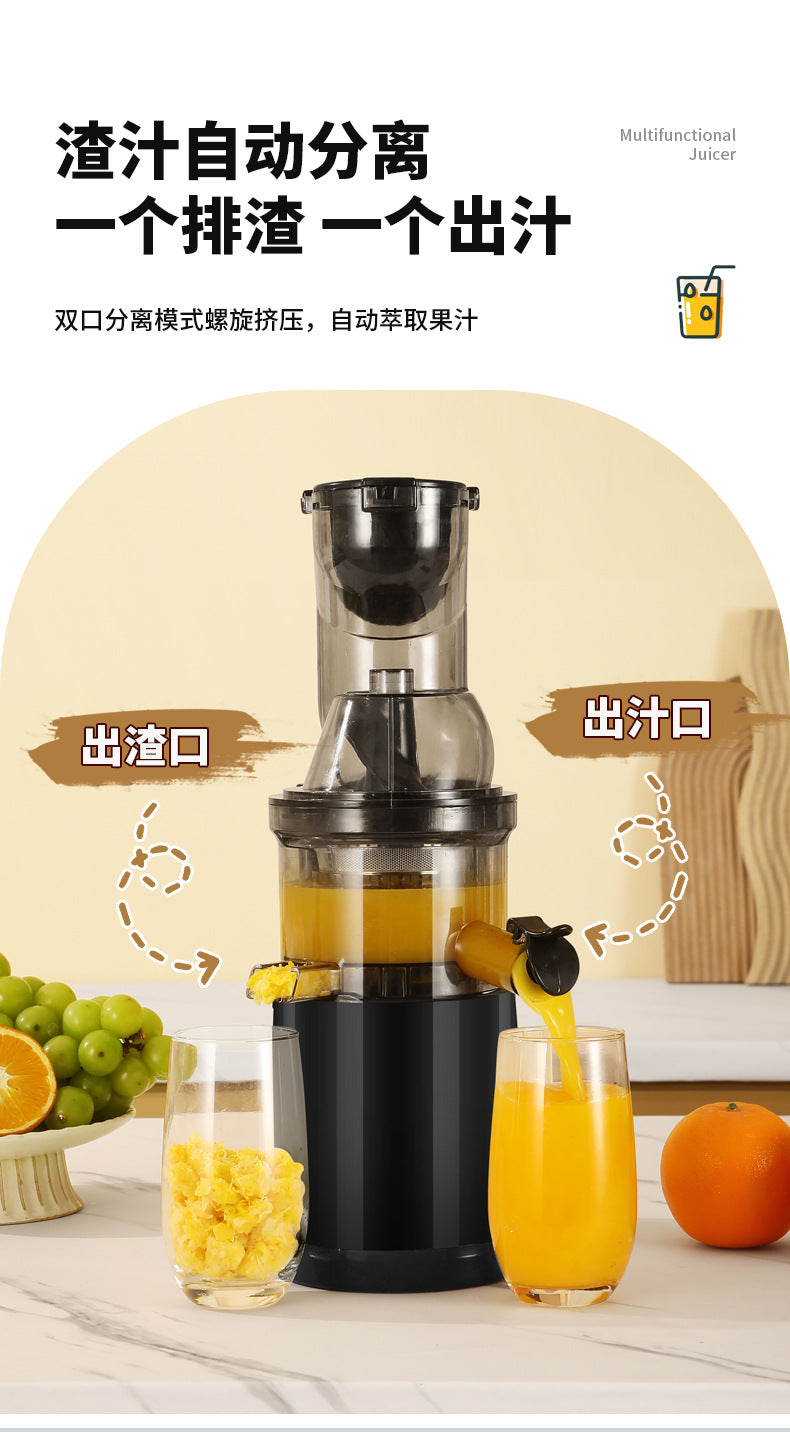 Juicer Household Pulp and Juice Separator Multifunctional Commercial Large Caliber Fruit and Vegetable Juicer