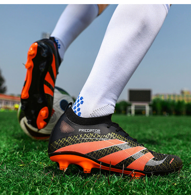 2025New Football Shoes for Men and Women, Youth Students, Fashionable and Comfortable, Long Spikes, Low-top, Factory Direct Sale