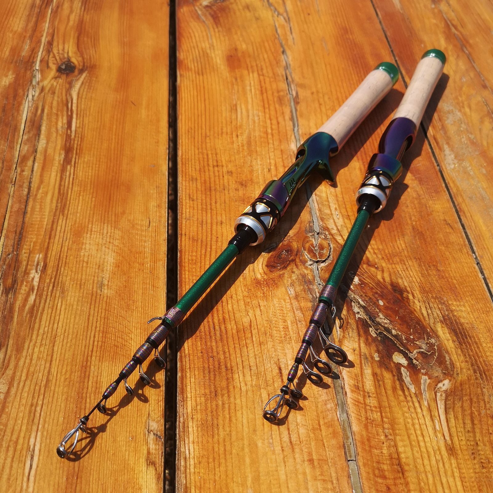 Ultra-short Carbon Fiber Shrink UL Portable Lure Rod Electroplated Telescopic Stream Lure Rod