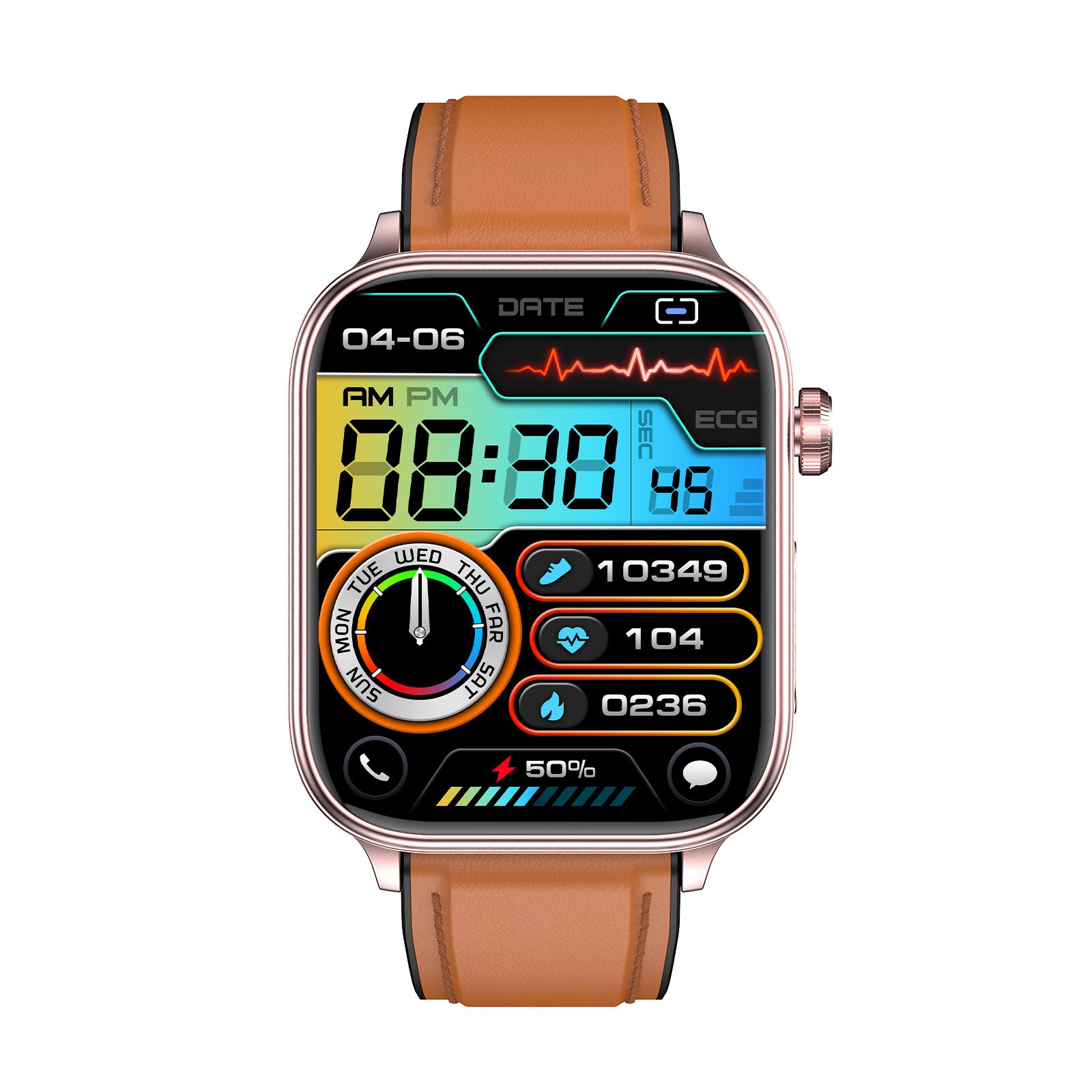 et570Smart Watch Bluetooth Calling ECG ECG function true heart rate true blood oxygen smartwatch