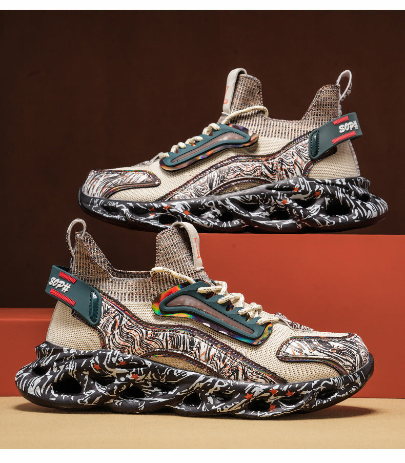 2025Foreign Trade Large Size Breathable Mesh National Trend Casual Sports Shoes with Ultra-light Sole and Height-increasing Fashion Dad Shoes