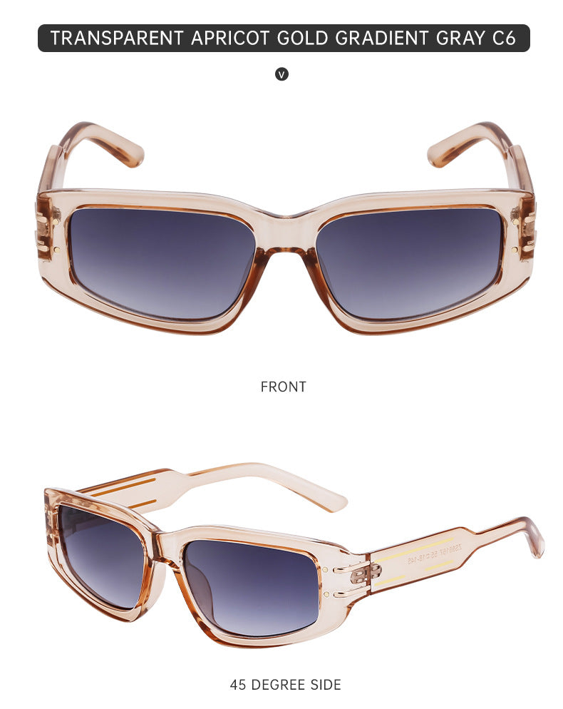 Fashion Square Frame Sunglasses for Women, Sun Protection, High-End European and American Style Small Frame Glasses Wholesale sunglasses Sunglasses