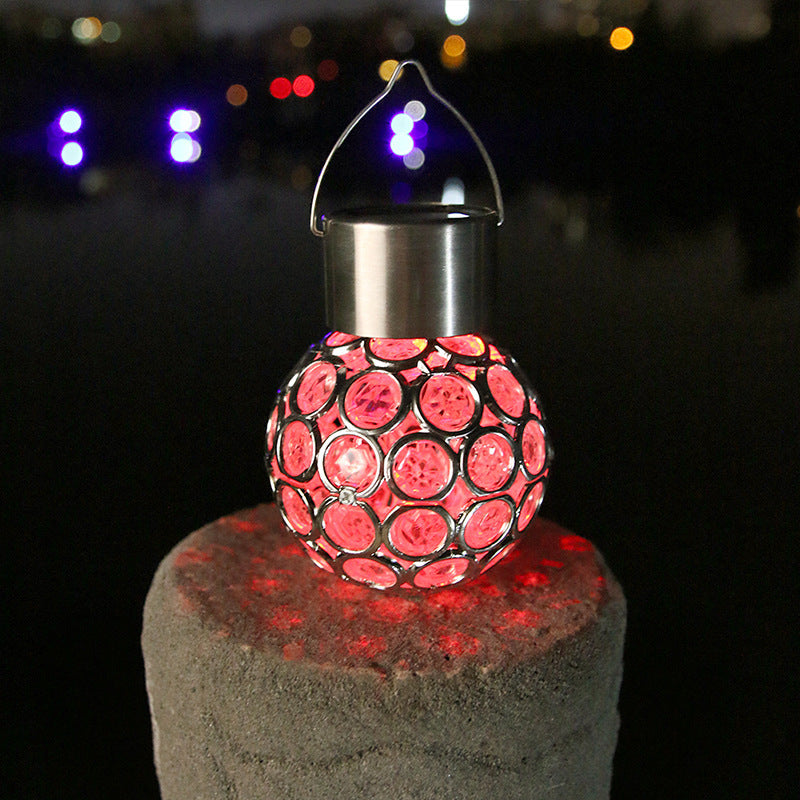 Solar Hanging Light Garden Garden Light Outdoor Waterproof LED Small Pendant Light with Light Control Hollow Lawn Villa Decorative Lamp