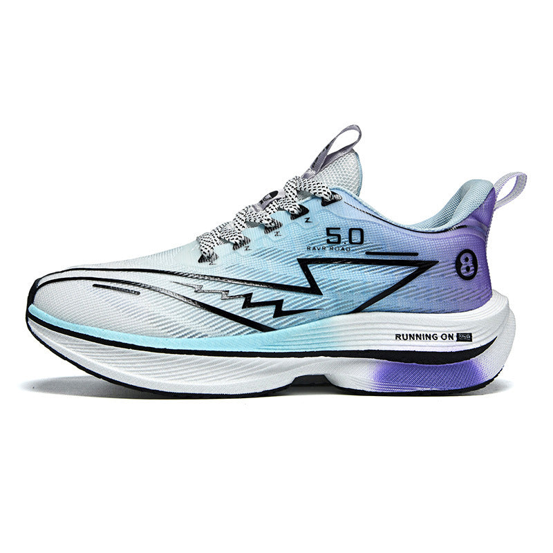 Carbon Plate Running Shoes Mesh Ultra-light Breathable Sports Shoes Men Couple All-match Casual Popcorn Running Shoes Breathable Lightweight