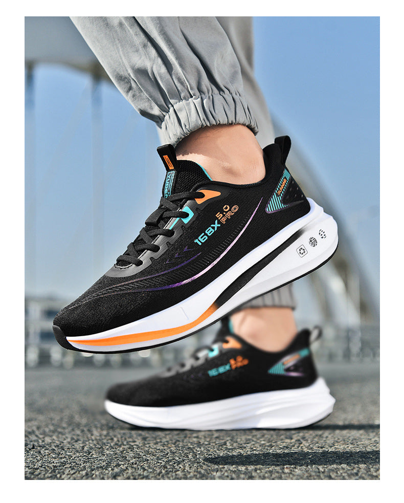 Carbon Plate Running Shoes Four Seasons Youth New Lightweight Breathable Shock Absorption Racing Running Shoes Casual Non-Slip Sports Shoes