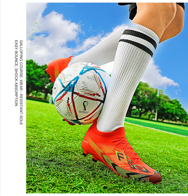 Manufacturer Football Shoes Long Spikes Student Adult Outdoor Turf Training Shoes Professional Competition Sports Shoes Wholesale