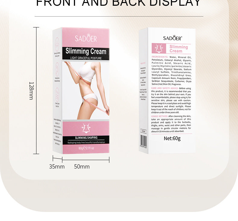 Full English Slimming Cream SADOER Body Shaping Care Products  Foreign Trade Live Streaming Skincare Manufacturer Wholesale
