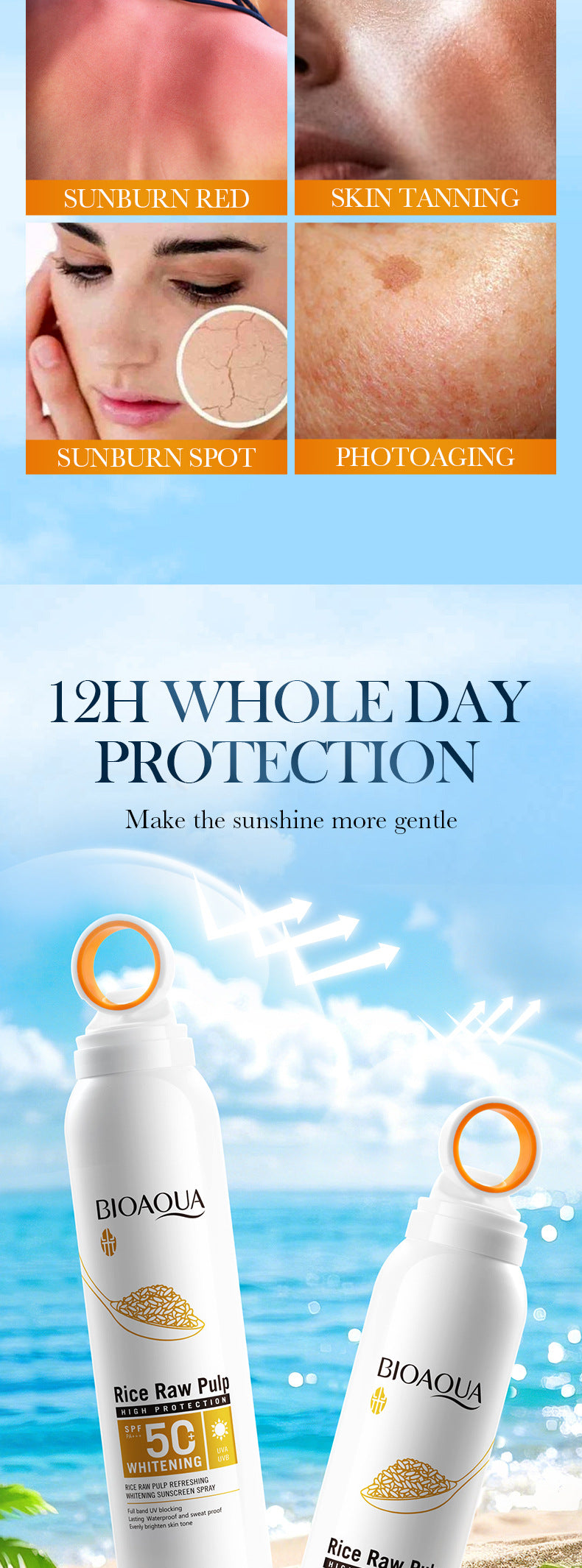 Cross-border Sunscreen Spray Product SPF50+ Anti-UV Sunscreen Export Manufacturer Wholesale