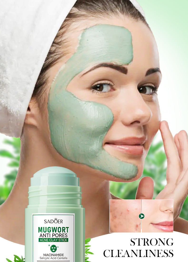 Full English Solid Face Mask40g SADOER Vitamin C Aloe Vera Mugwort Cleansing Mud Mask  Wholesale
