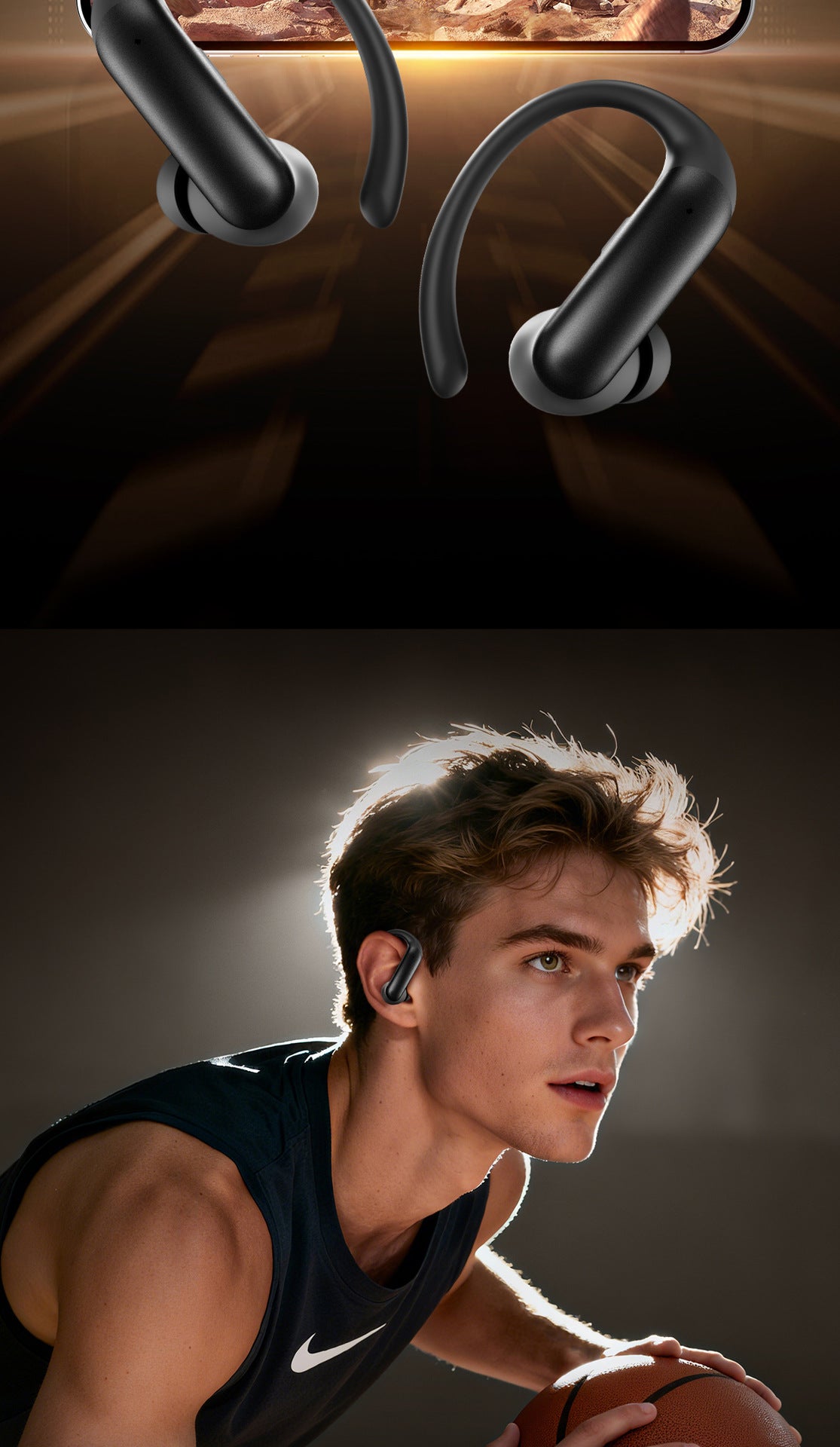 2025New M145Bluetooth ear-hook headphones with digital display OWS In-ear ultra-long battery life earphones private model