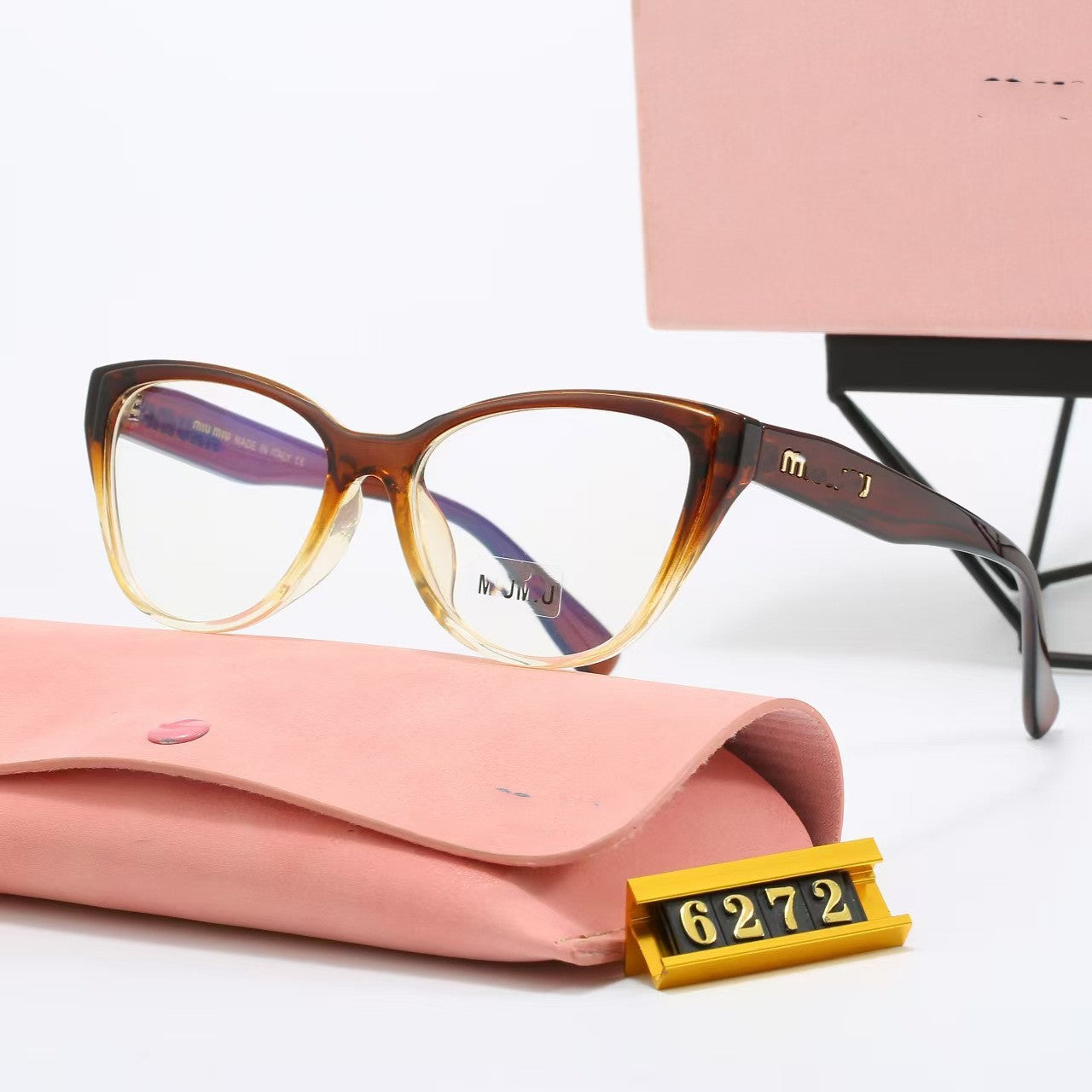 6272New European and American Style M Home Plain Cat Eye Glasses Fashion Retro Sunglasses Men Internet Celebrity Sunglasses Women Wholesale