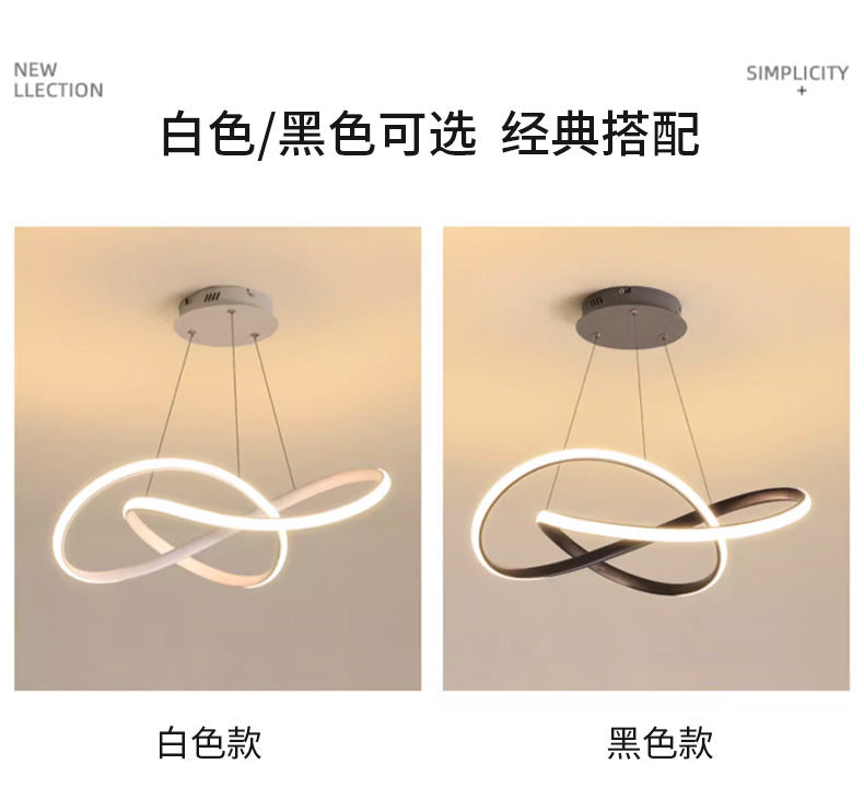 2025New led Ultra-thin Modern Minimalist Nordic Irregular Strip Dining Pendant Light Living Room Bedroom Light Full Spectrum Lighting Fixture