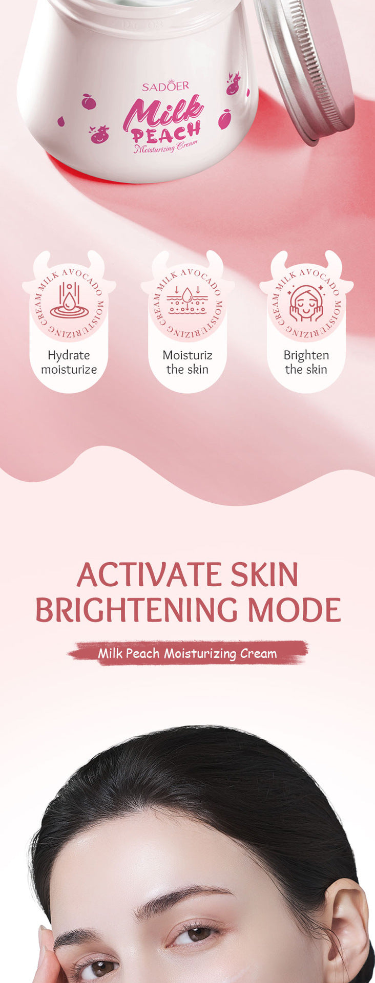 Milk Fruit Cream SADOER Smooth and delicate hydrating skin moisturizing cream cross-border foreign trade wholesale