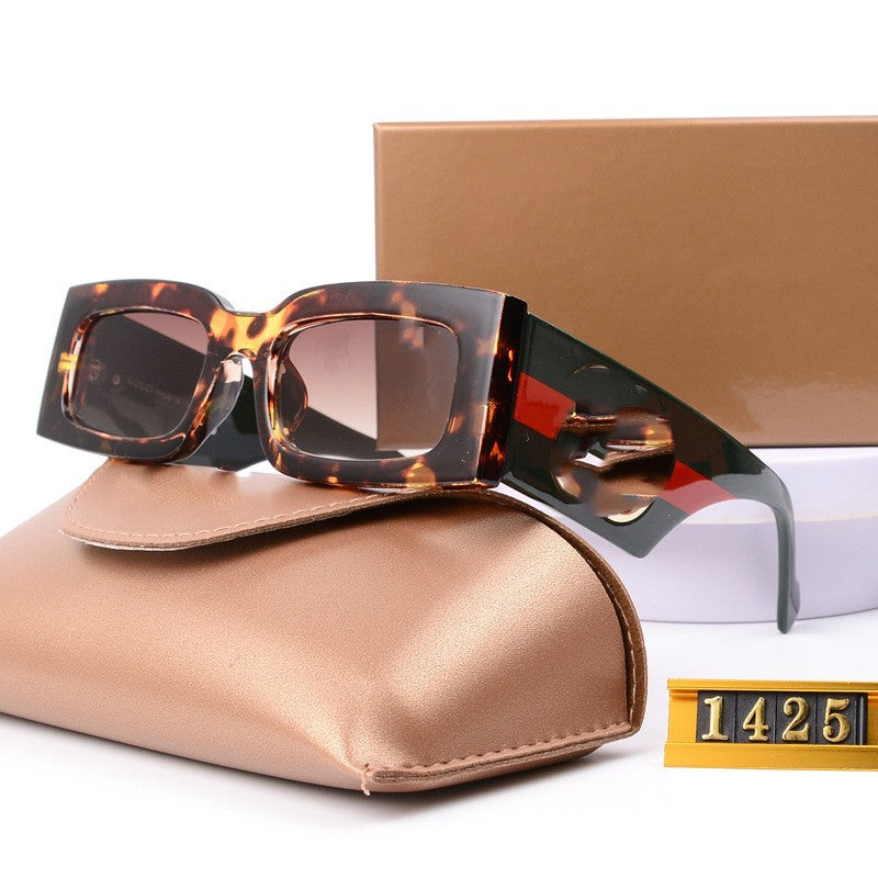 European and American New G Little Bee Sunglasses Square Frame Personality Women's Sunglasses Internet Celebrity Street Style Women UV400