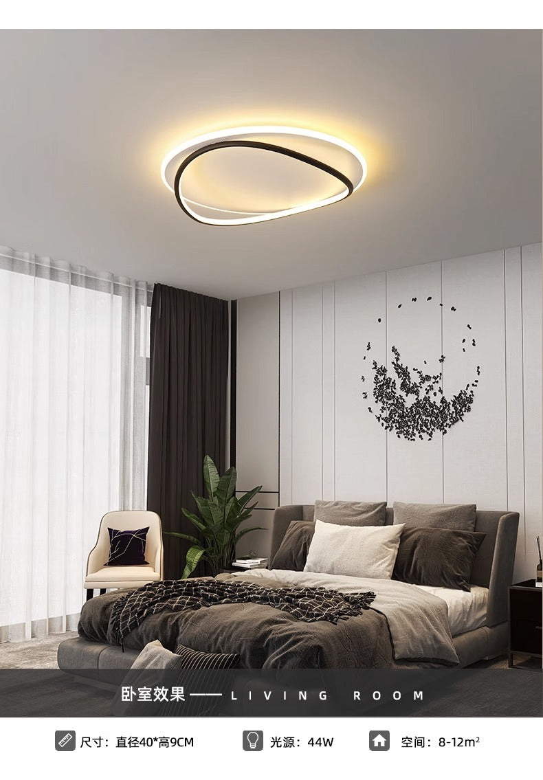Nordic Light Luxury Bedroom Lamp LED Ceiling lamp for master bedroom, study room, dining room, simple modern oval light fixture