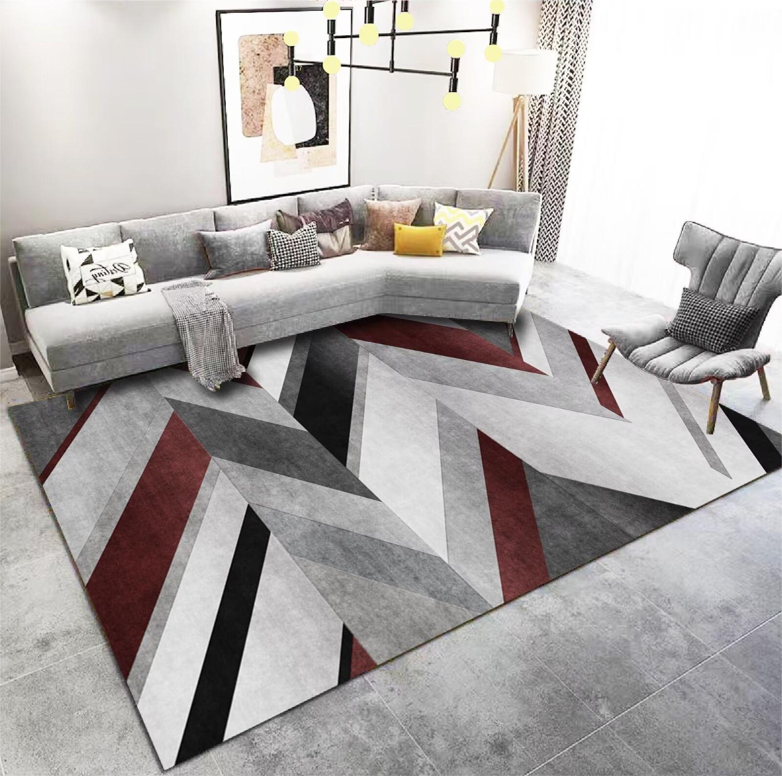 High-End Living Room Sofa Coffee Table Rug Light Luxury New Chinese Style Nordic Simple Modern Abstract Bedroom Full Carpet