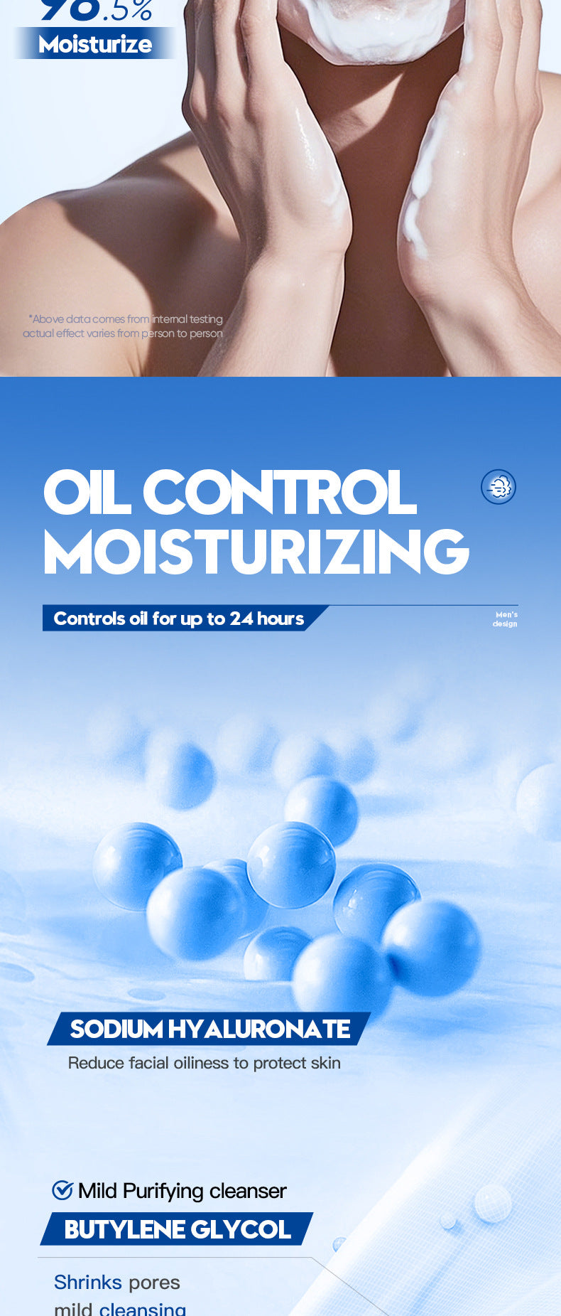 Men's Amino Acid Refreshing Cleanser SADOER Cleansing facial cleanser cross-border foreign trade wholesale