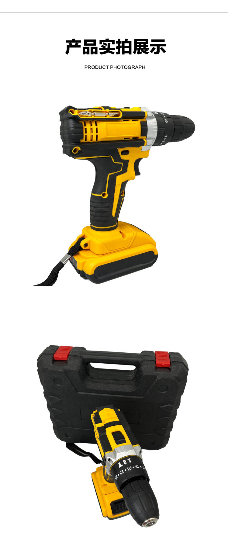 DW High-Power Electric Drill for Home Use, Cordless Drill with Lithium Battery, Multi-Functional Impact Pistol Drill, Electric Drill