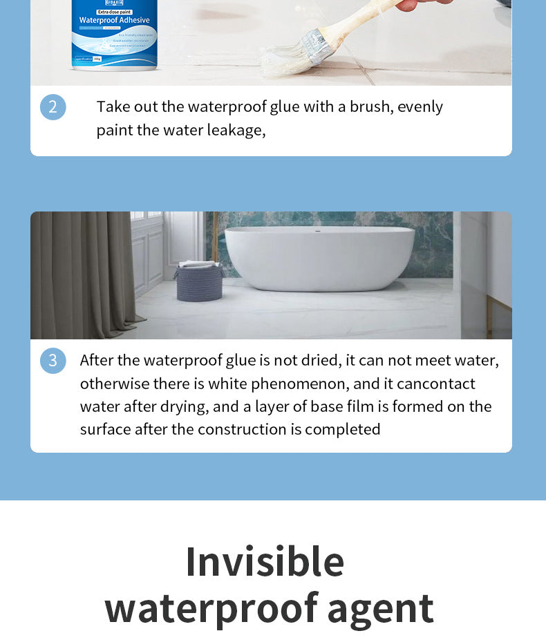 Transparent Waterproof Agent Bathroom Waterproof Coating No Tile Breaking Glue Acrylic Pure Acrylic Waterproof Glue Anti-Seepage