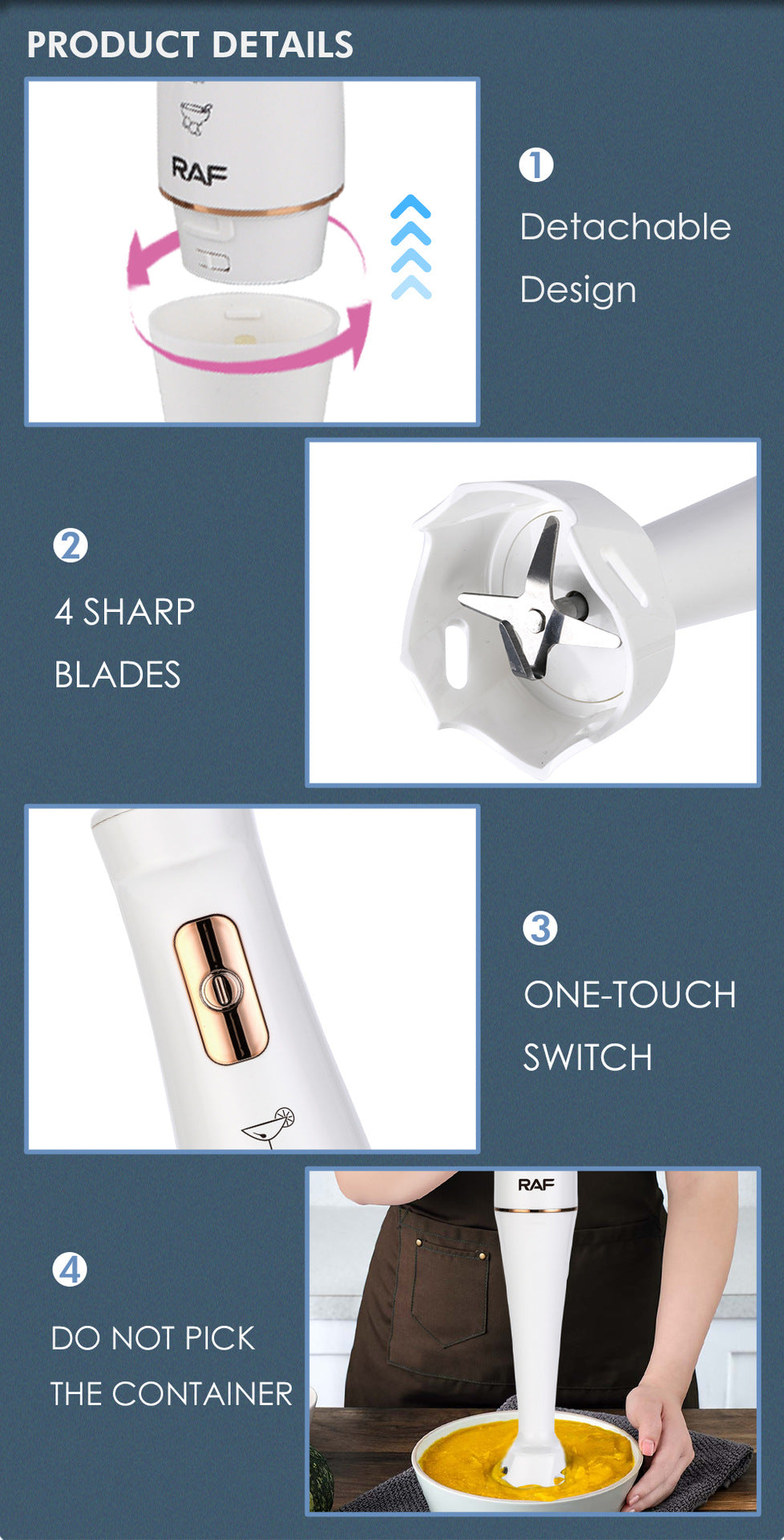 European Standard Fruit Juicer Food Processor Kitchen Small Appliance Multifunctional Electric Mixer Single Stick