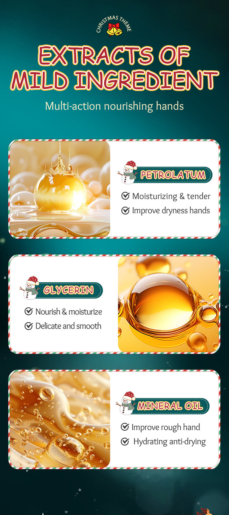 Full English Christmas Kiwi Smooth Hand Cream SADOER Anti-chapped Moisturizing Hand Cream  Wholesale