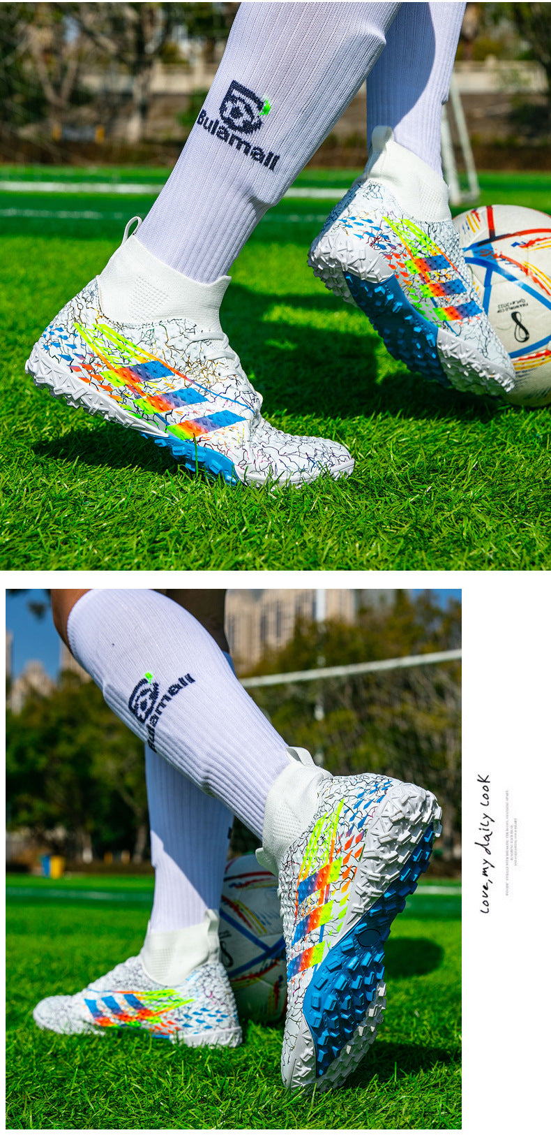 New high-top soccer shoes for men and women AG Spike TF Broken Nail Youth Student Grassland Competition Training Shoes