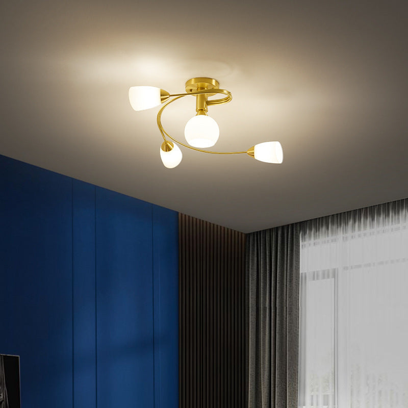 All-Copper Ceiling Light Nordic Style Bedroom Light Modern Simple Elegant Master Bedroom Room Light Creative Personality Living Room Light