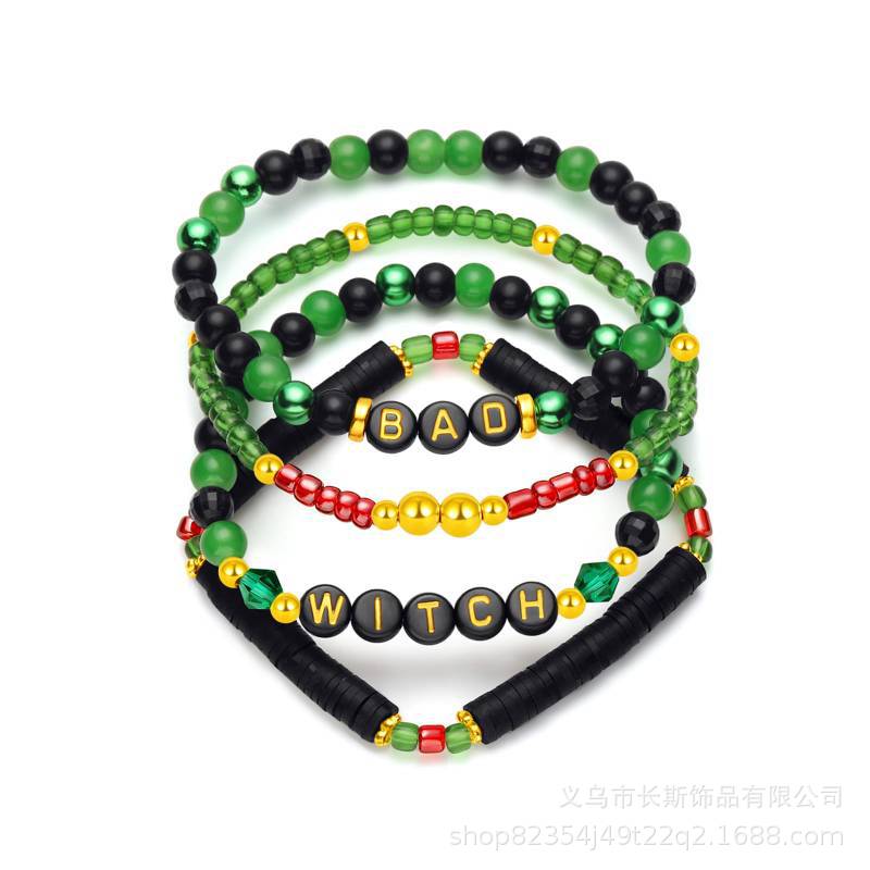 New Product WITCH Witch Bracelet Women's Friendship Gift Rice Beads GLINDA Alphabet Soft Clay Bracelet Set