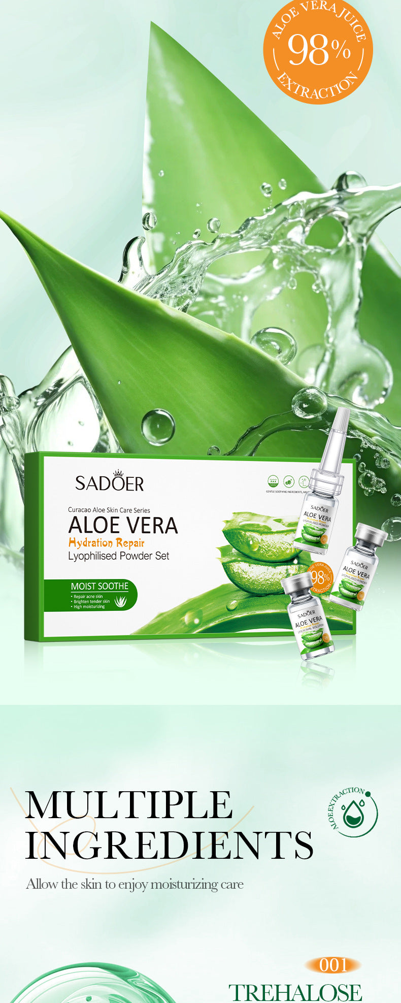 Cross-border Freeze-Dried Powder Combination Hydrating Moisturizing Skin Rejuvenation Nourishing Skin Freeze-Dried Powder Set Export Manufacturer Wholesale