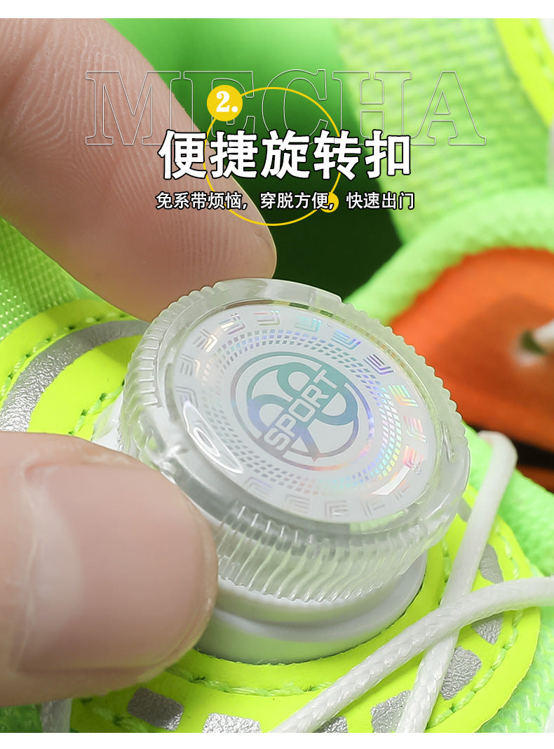 Red Rabbit9PRO Children's Fashion Casual Rotating Buckle Sports Shoes for Girls Lightweight Non-Slip Wear-Resistant Running Shoes for Boys