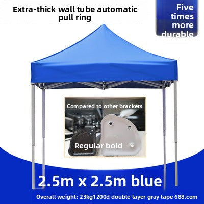 Outdoor Advertising Sunshade Folding Four-Corner Retractable Tent Advertising Umbrella Windproof Rainproof Stall Large Umbrella Four-Leg Tent