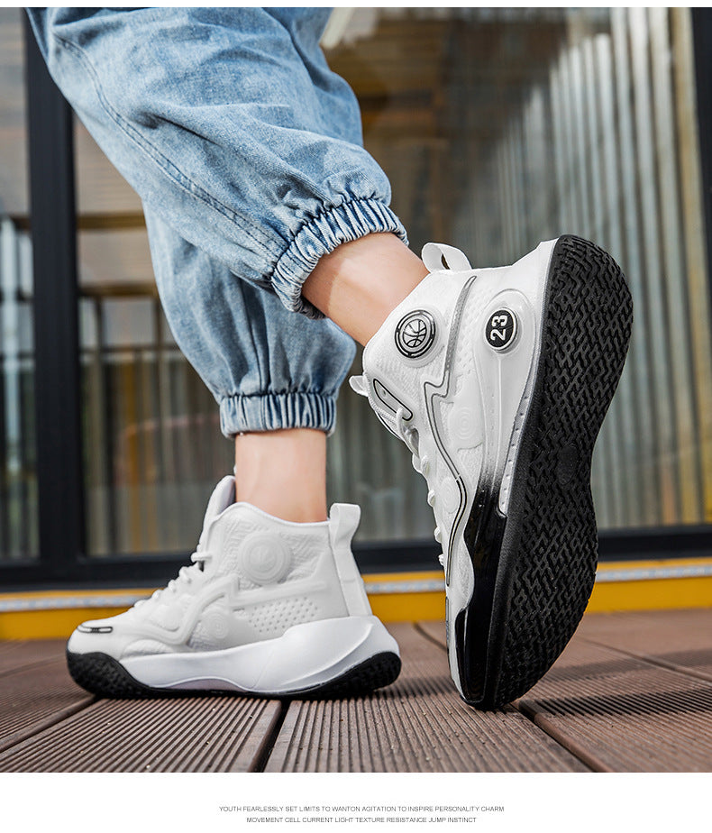 Versatile Practical Basketball Shoes Cushioning Children's Non-Slip Wear-Resistant Youth High-Top Breathable Comfortable Sports Shoes