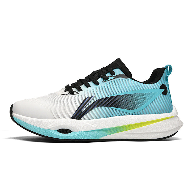 Autumn and Winter New Style Wind Chasing por Double Mesh Real Explosive Carbon Plate Rebound Cushioning Running Shoes Student Racing Training Sports Shoes