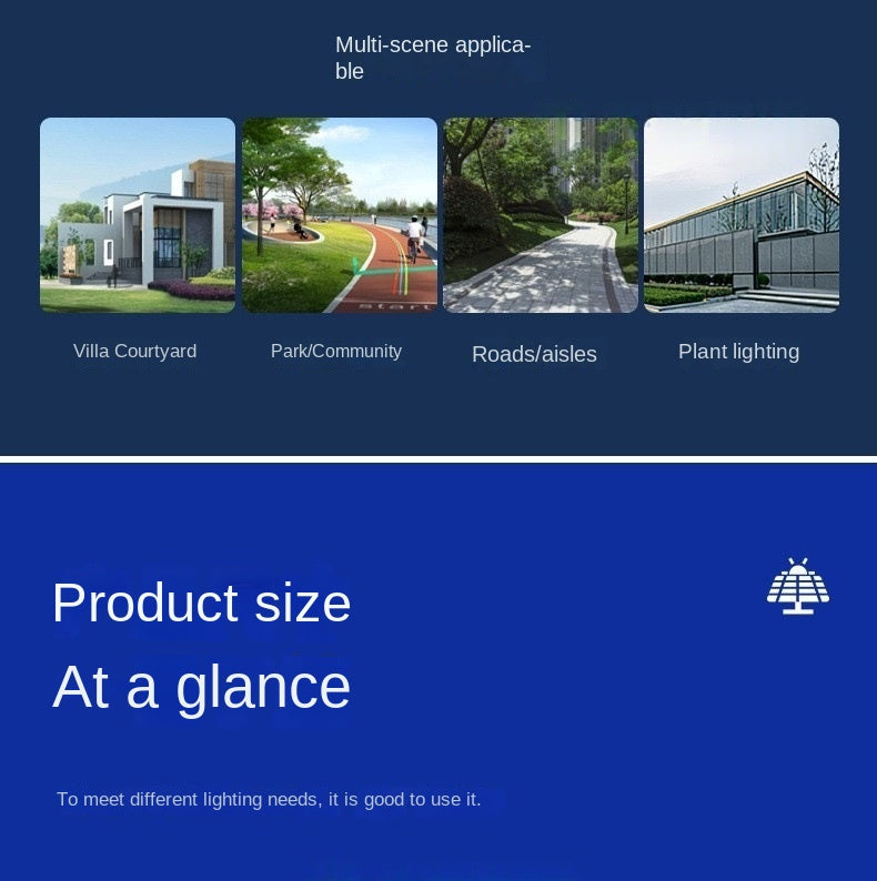 Cross-Border New High-Power Household Integrated Solar Lamp Super Bright LED Light Source IP65 Rating for Outdoor Project Street