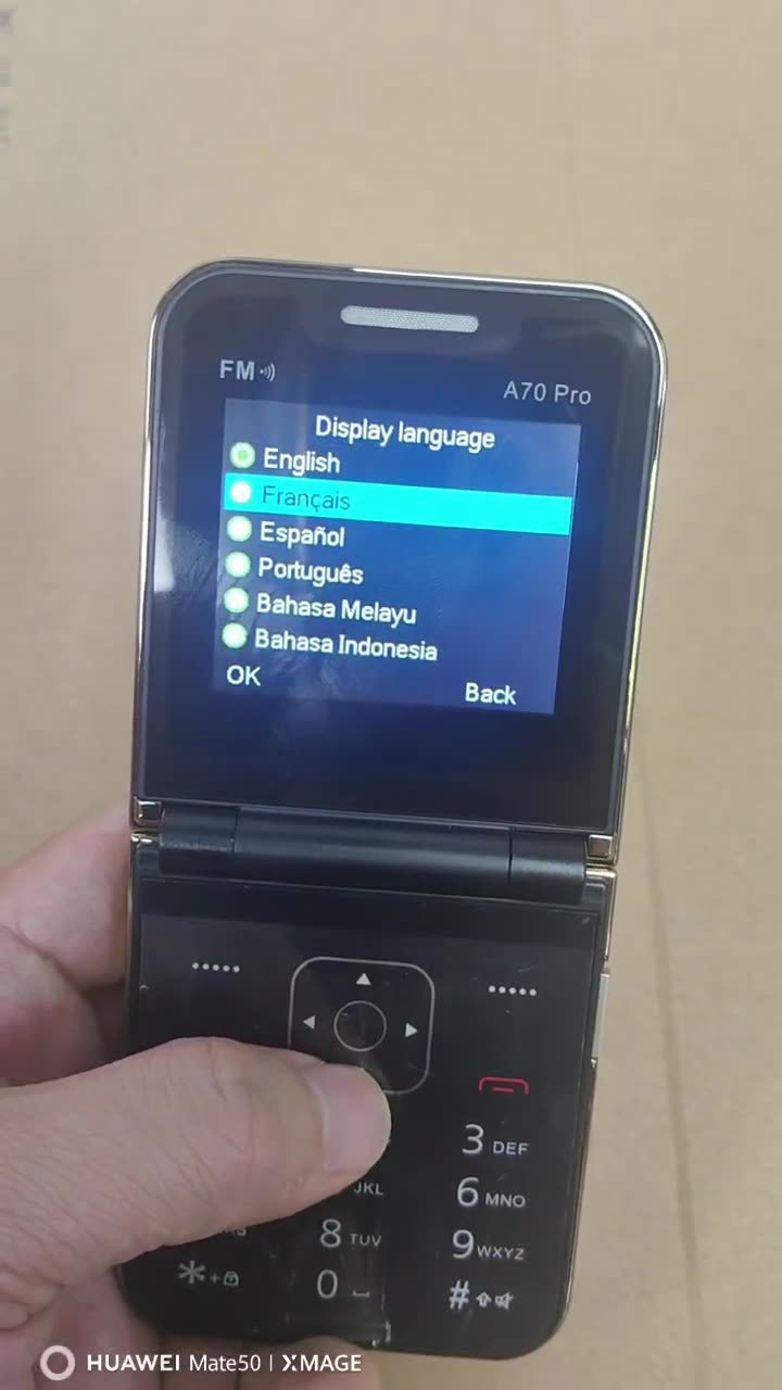 A70pro Flip Phone Mini Feature Phone Foldable Phone with Buttons2G Foreign Language Multi-Language