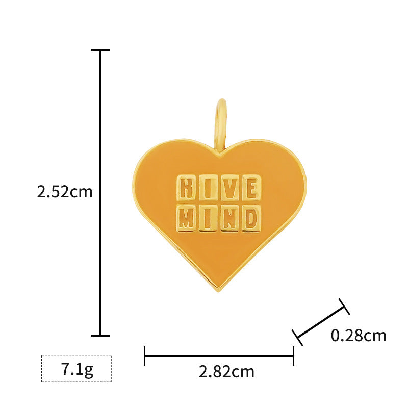 European and American Style Stainless Steel Heart-shaped Peach Heart Resin Pendant Vacuum Electroplating gold Heart-shaped Personality Titanium Steel Necklace Wholesale