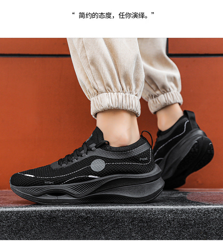 Summer Fly Electric Rebound Shock Absorption Running Shoes Men's Shoes Fly Weave Breathable Comfortable Physical Exam Training Marathon Sports Shoes