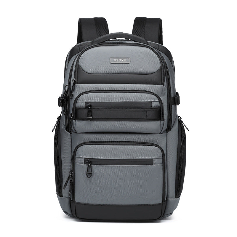 OZUKO Business Backpack Men's Computer Backpack Waterproof High-end Business Travel College Student Commuting School Bag